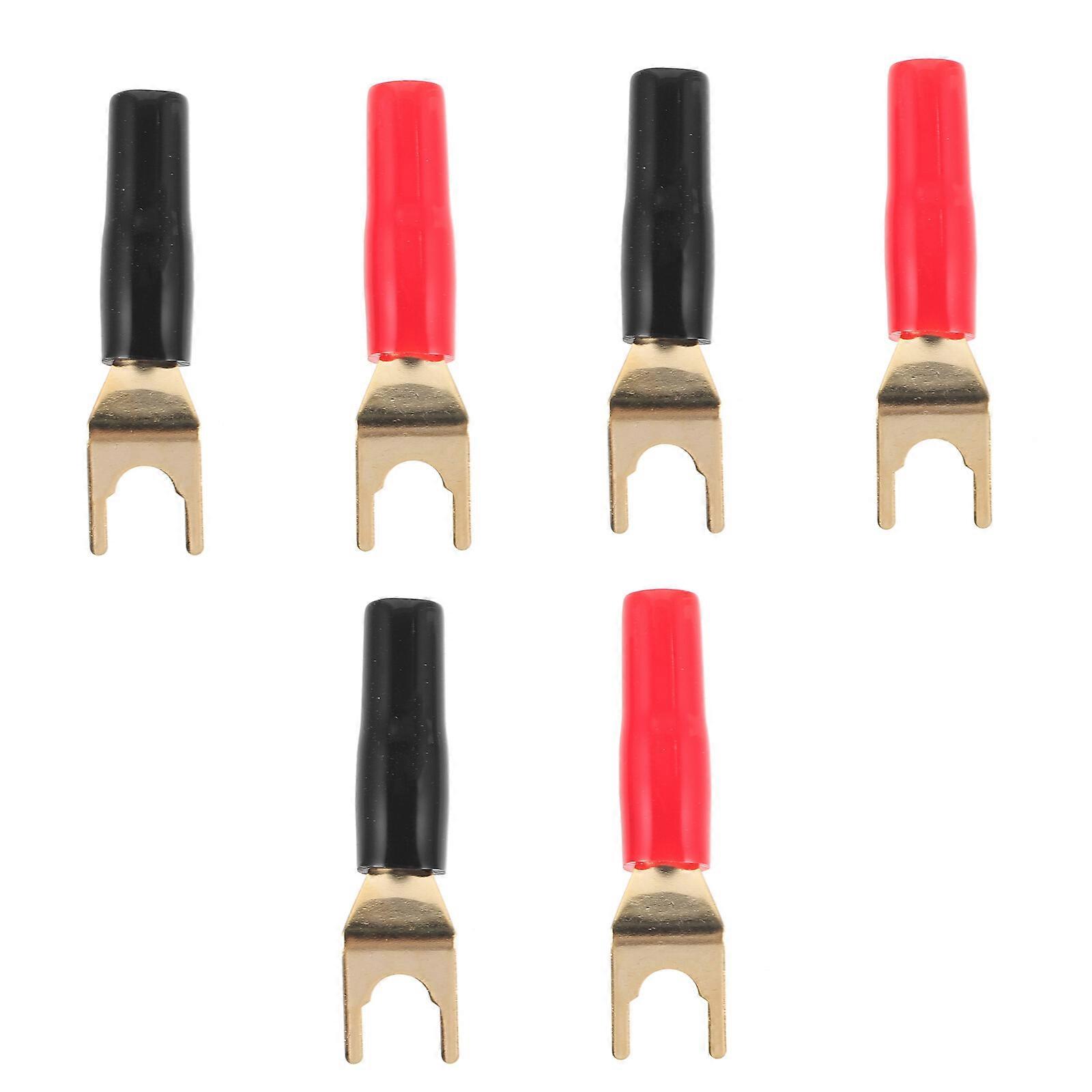 6pcs Speaker U-shaped Plug Audio Plug Adapter Banana Plug for Signal Transmission
