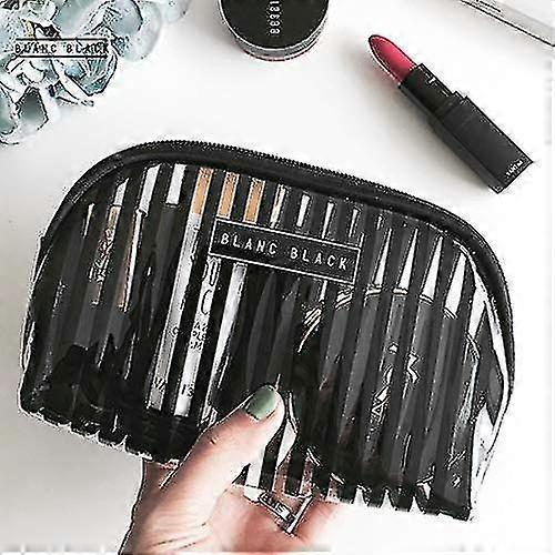 Multi-functional Pvc Rhombic Horizontal Stripes Travel Cosmetic Bag With Different Color