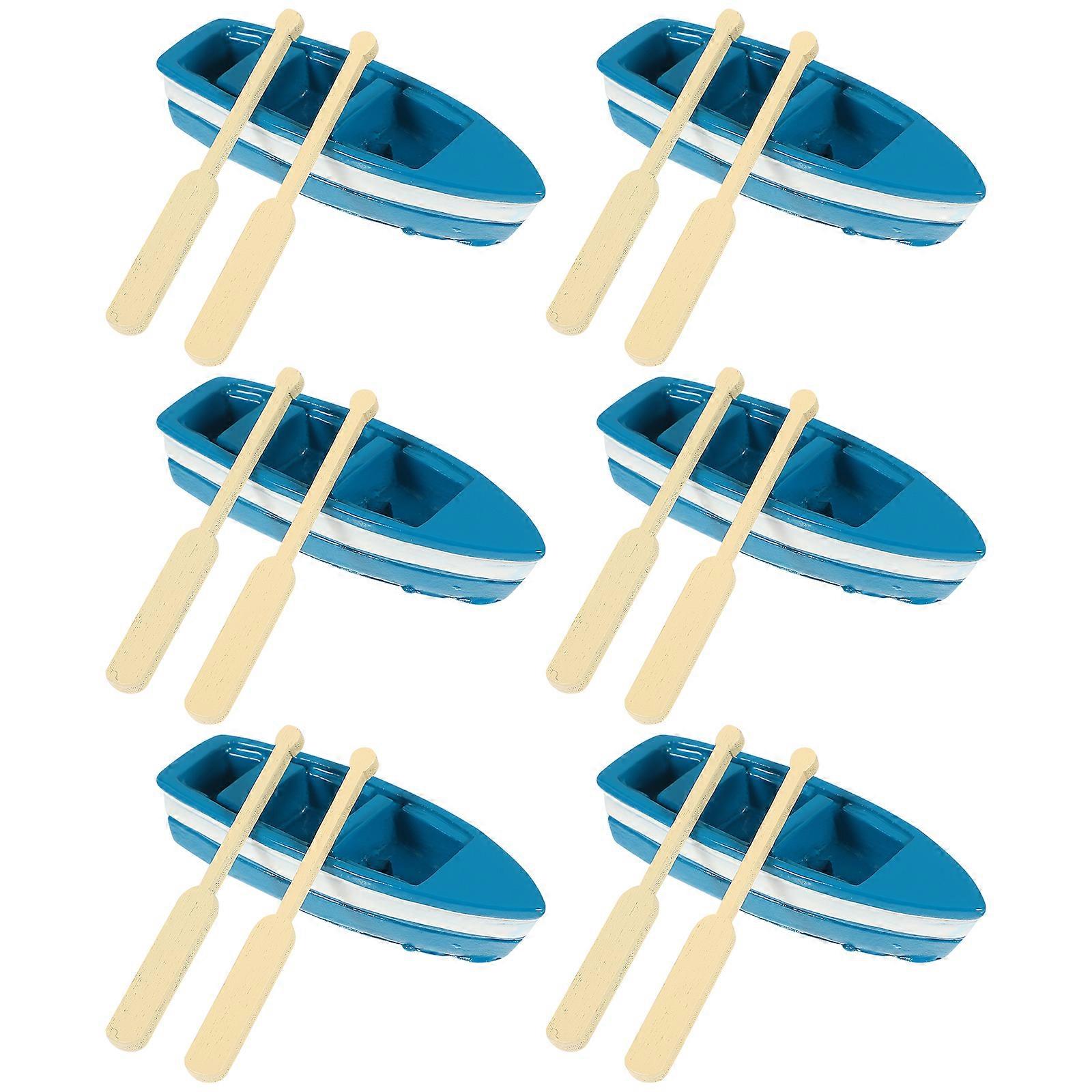 6 Sets Lifelike Boat Model Resin Boat Model Craft Simulated Resin Boat Toy