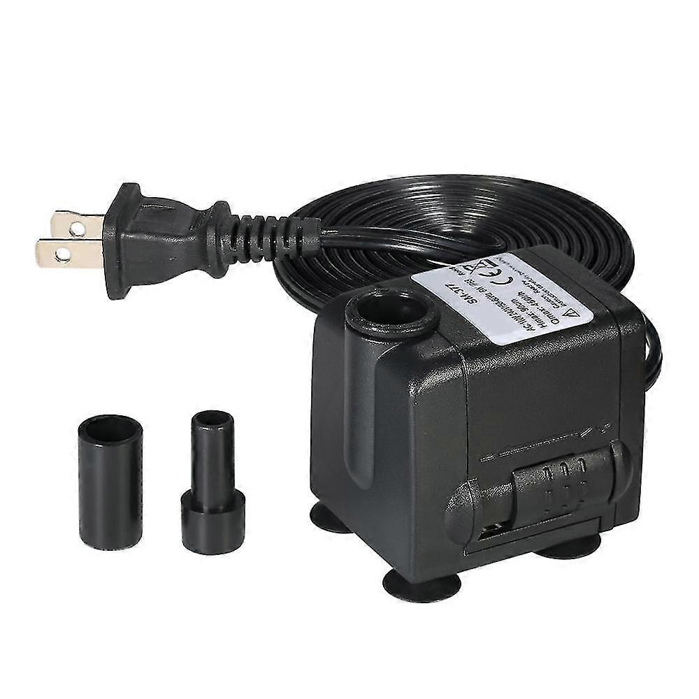 450L / H 6W Pompe à eau submersible Mini fontaine Débit réglable w / 2 buses
