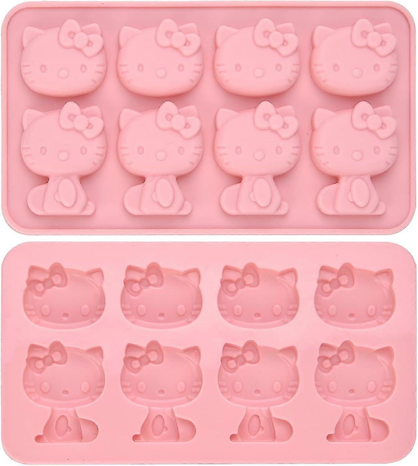 مرحبا كيتي قوالب سيليكون، قالب الثلج، صينية الشوكولاته ل Sugarcraft، عيد ميلاد كعكة الديكور، كب كيك توبر تزيين وأدوات الخبز DIY 8 أكواب 2 P