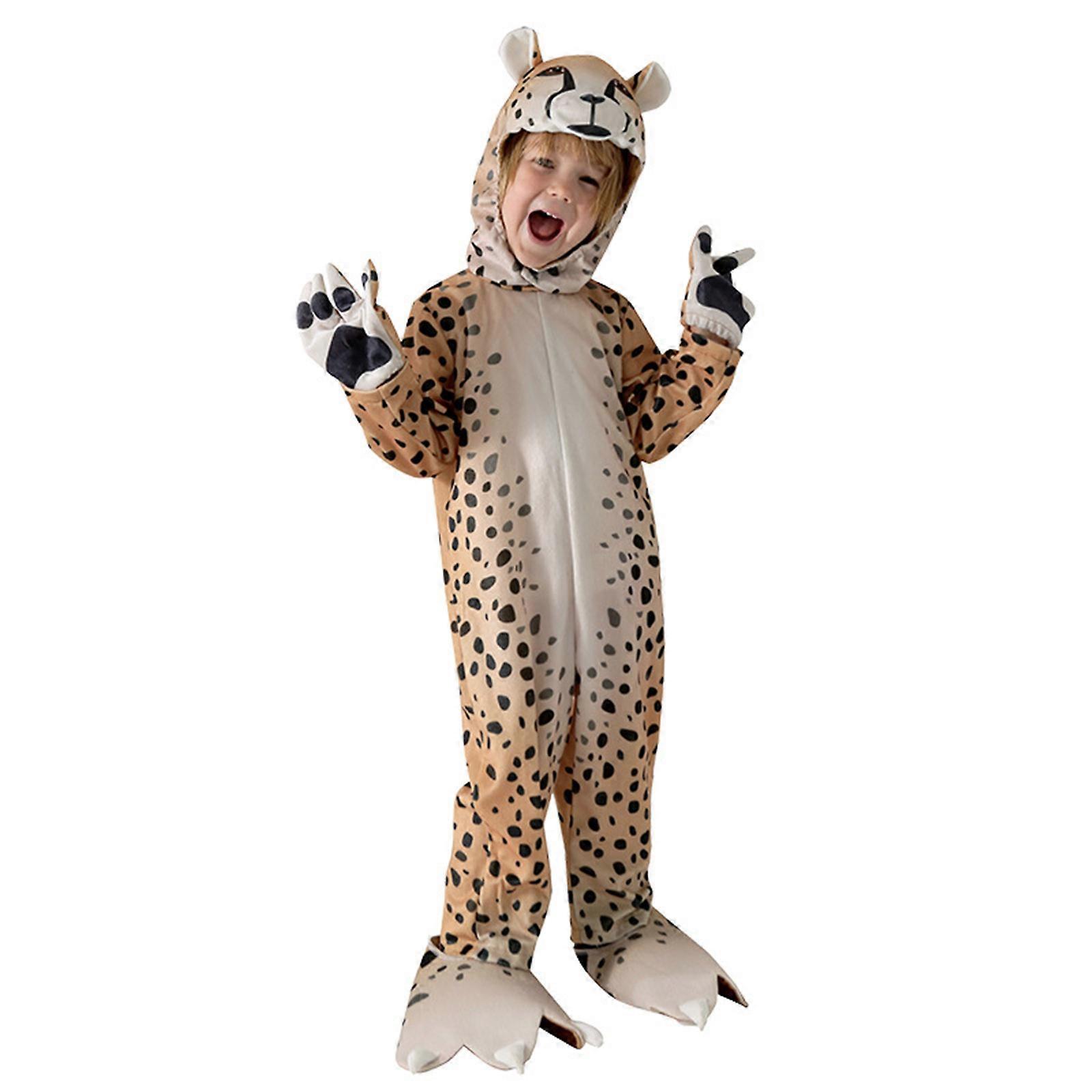 NOUVELLE MISE À Niveau Enfants Mignon Léopard Chat Combinaison Halloween Party Cosplay avec Couvre-chef Costume de léopard