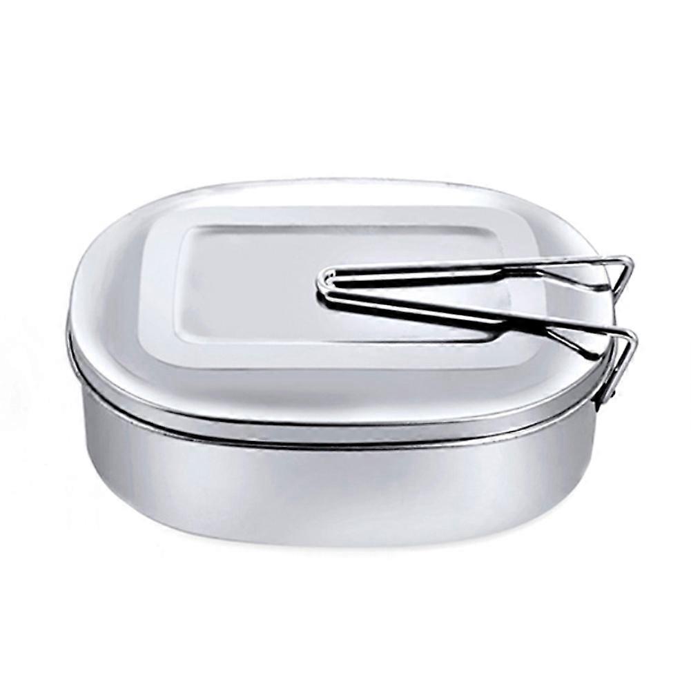 Thick Stainless Steel Rectangle Students Snack Food Lunch Box Storage Container