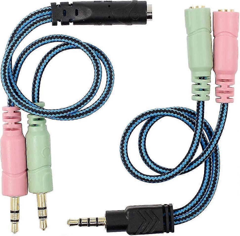 Jack Cable Adapter Kit For Mobile Phone/pc Headset Headphone Function