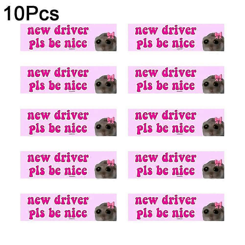 New Driver Pls Be Nice Car Sticker, Bumper Sticker & Magent Funny Sticker Boris