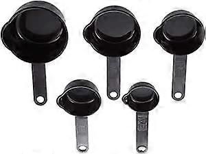 Measuring Cups - 5 pieces black reusable plastic measuring cups measure adorable durability