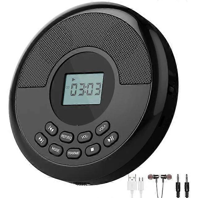 Cd Portable Rechargeable Discman Speakers And Headphones Walkman Cd Player With Usb Bluetooth Transmitting