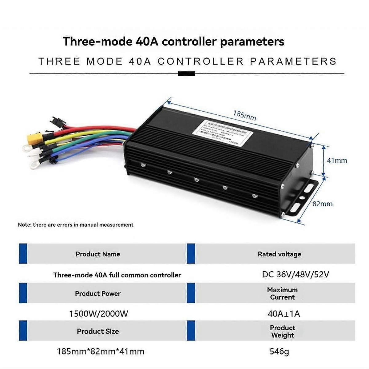 Three Mode Ebike Sine Wave Controller 36V/48V/52V 40A with S866 LCD Display SM Connector for 2000W