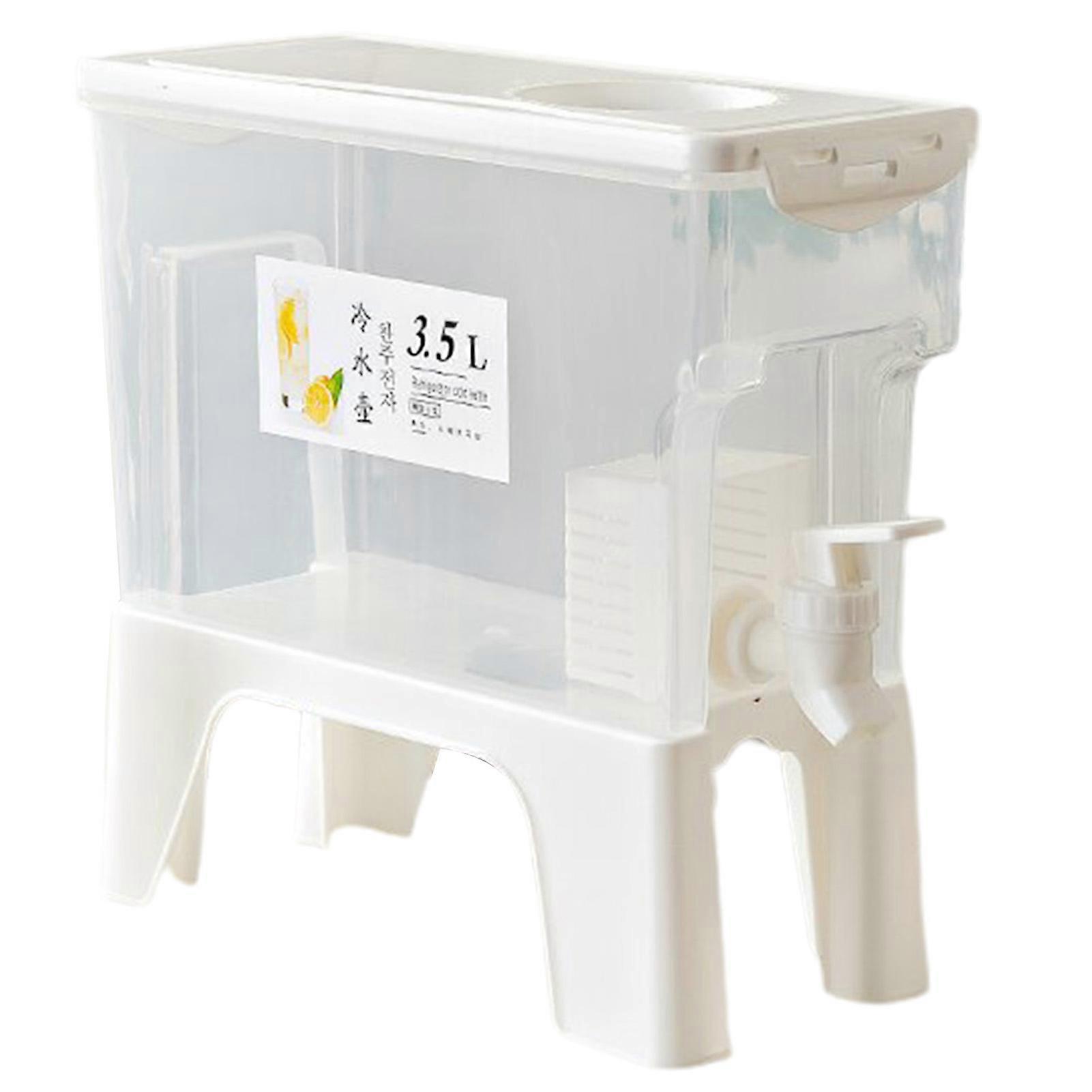 3.5L Fruit Teapot Record Storage Date Leak-proof Faucet Design Double Filter Anti-clogging Drinkware PP Material Fridge Juice Water Dispenser Bucket C