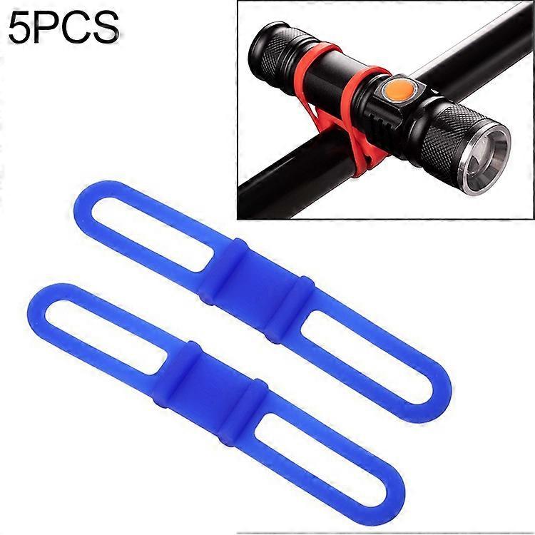 5 PCS Silicon Strap Mountain Road Bike Torch Phone Flashlight  Elastic Bandage Bicycle Light Mount