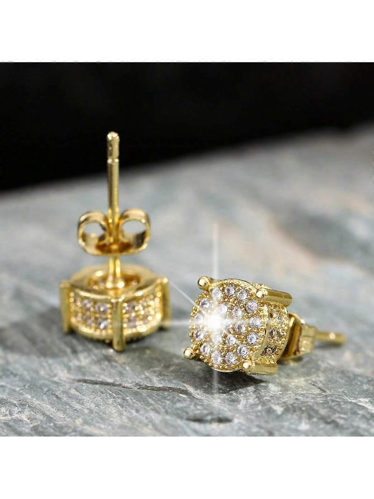 2 قطعة / مجموعة مكعب زركونيا ديكور أقراط