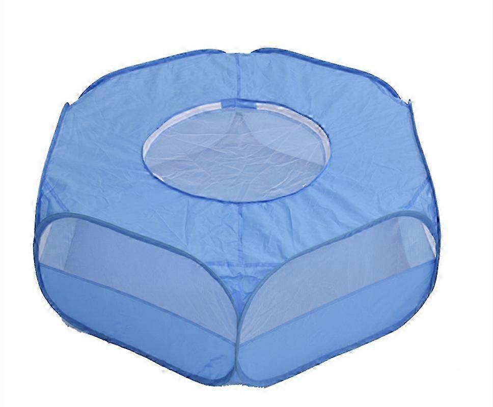 Blue Foldable Mesh Pet Tent for Small Animals