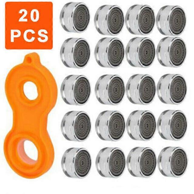 20Pcs Faucet Aerators Water Saving M24 Aerator Faucet Tap Replace Filter Nozzle With Wrench Bathroom Kitchen Faucet Supplies