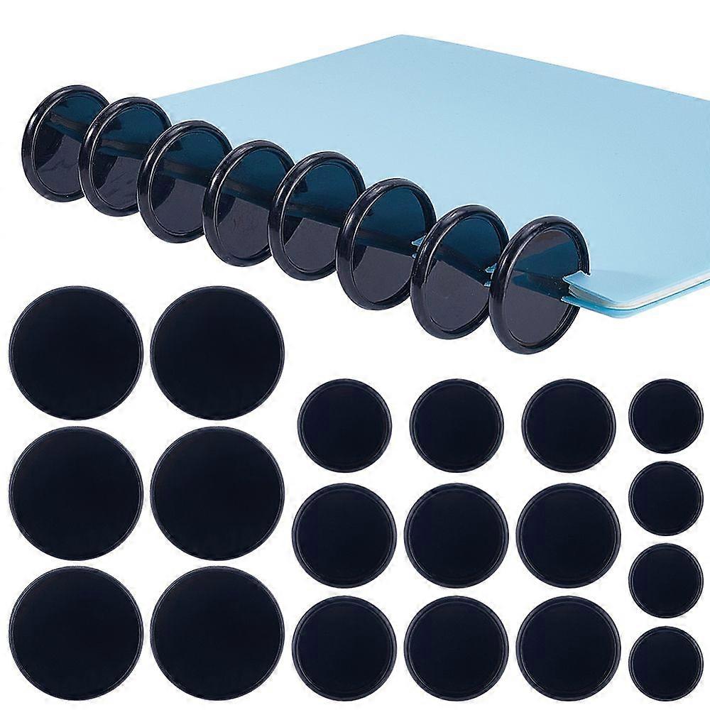 48pcs 4 styles Plastic Loose Leaf Ring Round Binder Discs Mushroom Hole Notebook Binding Ring Expansion Discs for Add Extra Pages Notes or Artwork Bla