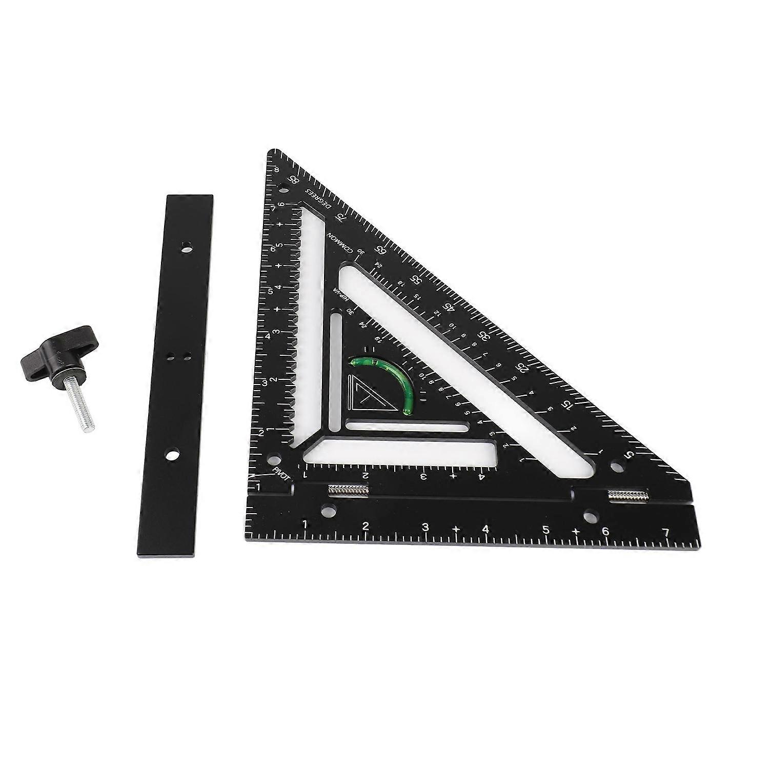Carpenter Square Layout Tool Black Color Aluminium Alloy Triangle Ruler Rafter Square for Woodworkin
