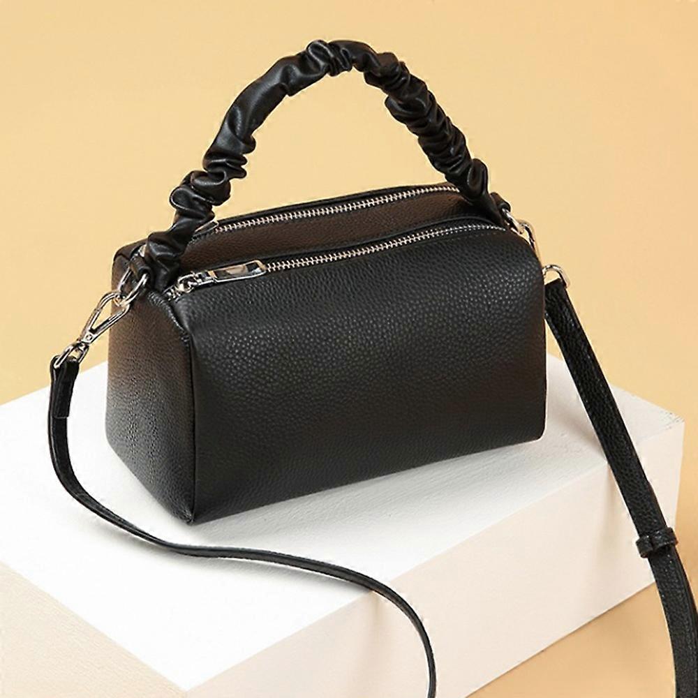 Typ C CK2226 Dual Zipper Frauen Handtasche Top Layer Rindsleder Casual Crossbody Umhängetasche