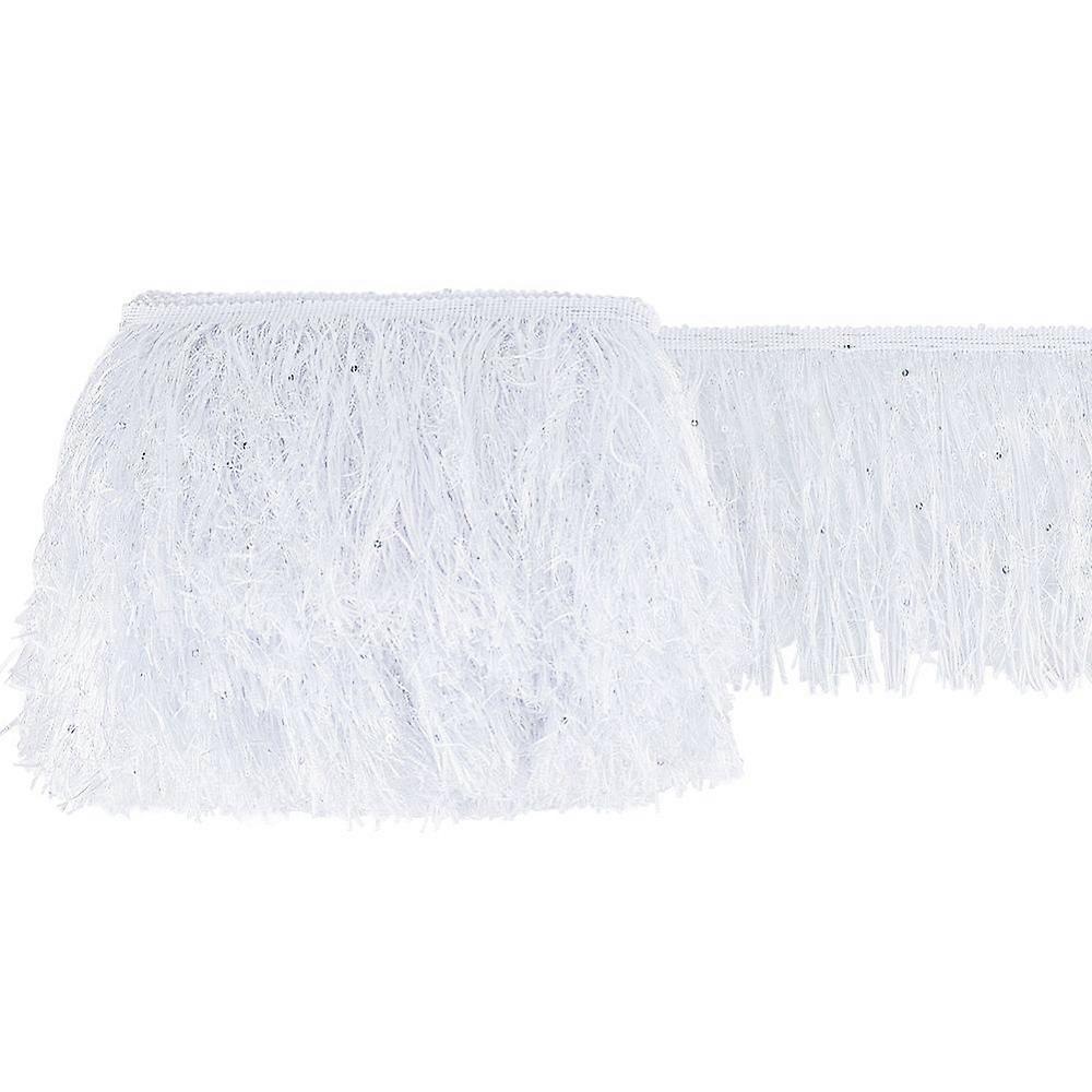 Paillette Tassel Polyester Ribbon Trim Clothes Accessories WhiteSmoke 5-7/8 inch(150mm)
