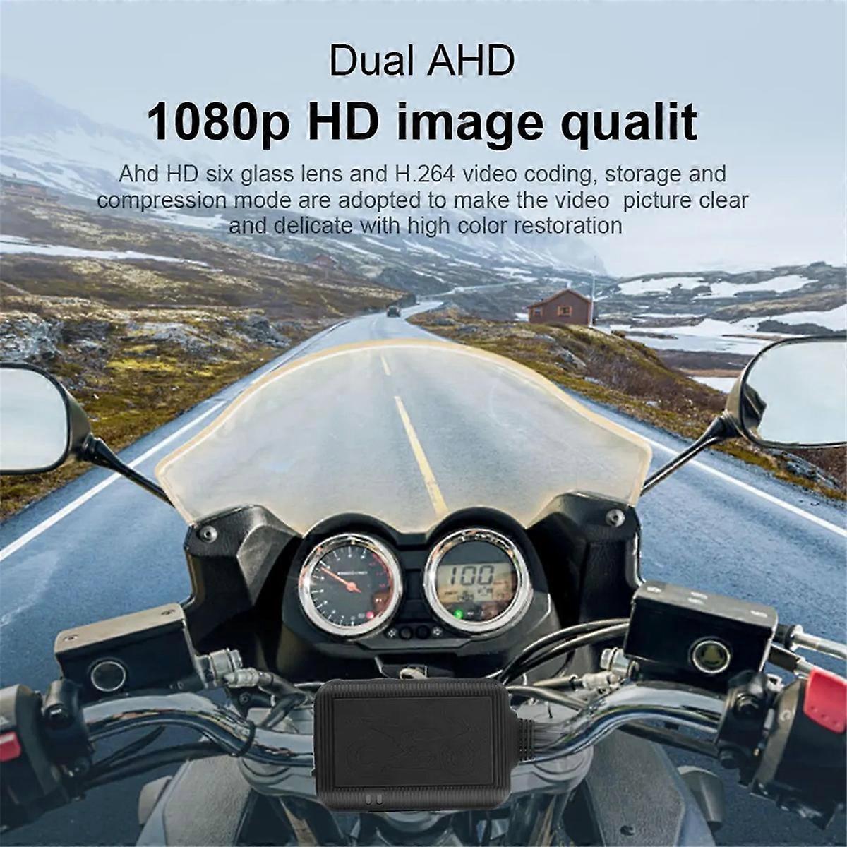 Motorcycle Dashcam DVR 1080P 120 Degree Dual Wide Angle Waterproof Camera Video Recorder with 24H P