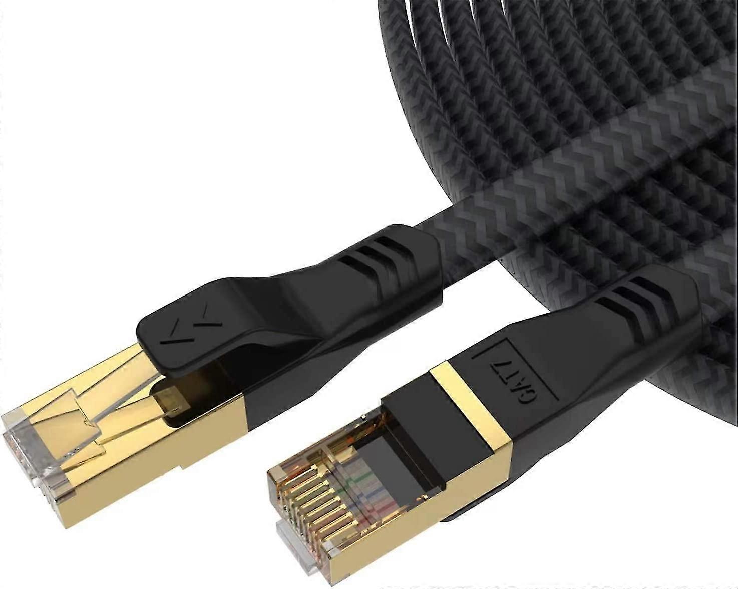 7 Ethernet Cable 10 Ft, Heavy Duty Flat Long net Cable, Shielded 7 Lan Network Cable High Speed Gigabit Patch Cords With Rj45 Contor Fo,1528