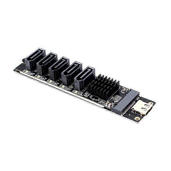Type-C to 5-Port SATA 3 Adapter Card 6Gbps High-Speed Data Transmission Wide Compatibility