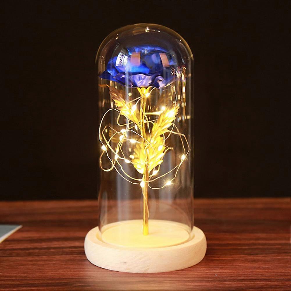 Enchanting LED Rose Lamp Artificial Rose Flower in Glass Domes Ornaments for Desktop Decor