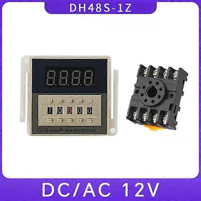 Fsw DH48S-1Z LED Digital Timer Relay Programmable Delay Switch 0.01S-99H99M Socket Base AC/DC 12V 24V 36V 110V 220V 380V