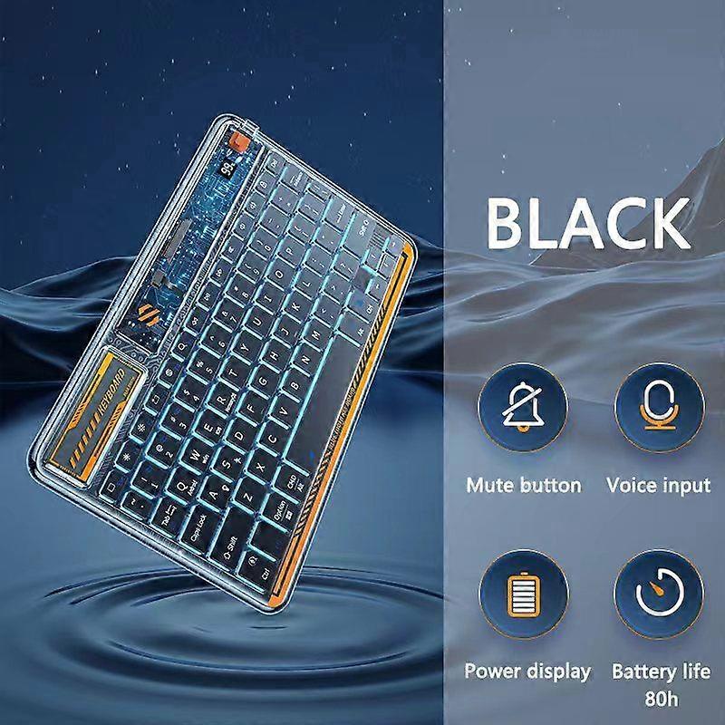 Wireless Bluetooth Illuminated Keyboard Compatible with iPad Android Windows iOS Mobile Tablets Korean Spanish Russian Keyboard