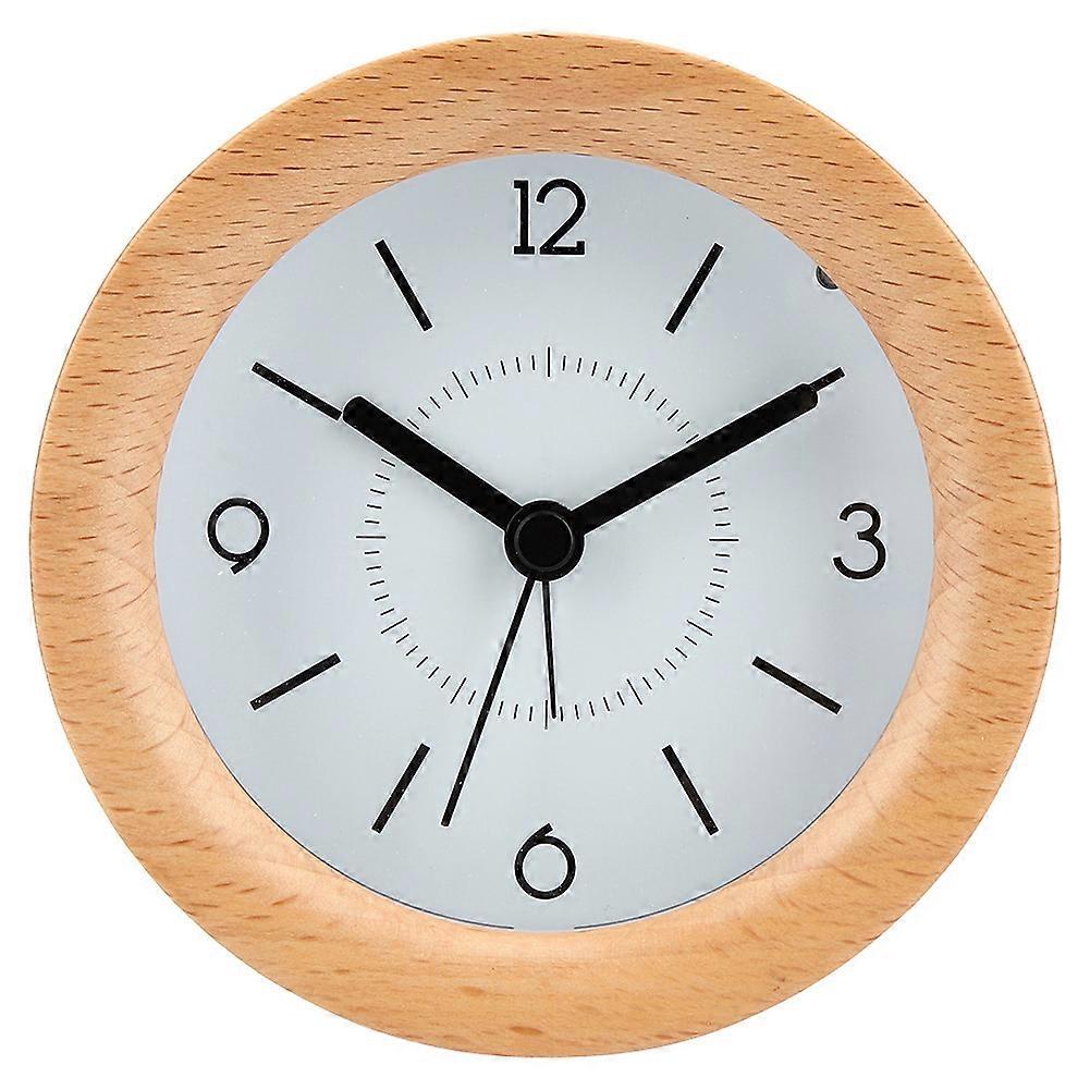 Classic Wooden Frame Clock, Elegant Square Mantel Clock For Desk Tabletop, Ultra-Silence Technology With Ostar Clock Mechanism, Light Brown Wood Desk