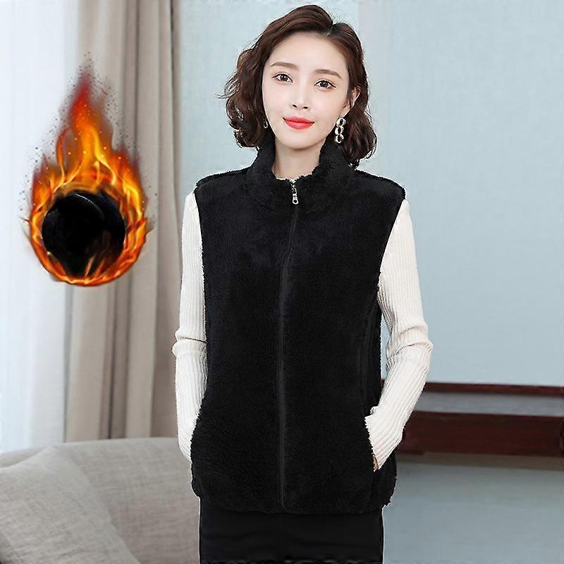Polar Fleece Vest Women's Fleece Thickened Coral Fleece Jacket Vest Plus Fleece Vest Autumn and Winter