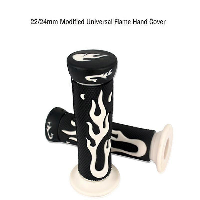 Universal 22mm Rubber Flame Handle Grips Dirt Bike Parts A Pair Flame Soft TPR Motorcycle Handlebar Hand Grips