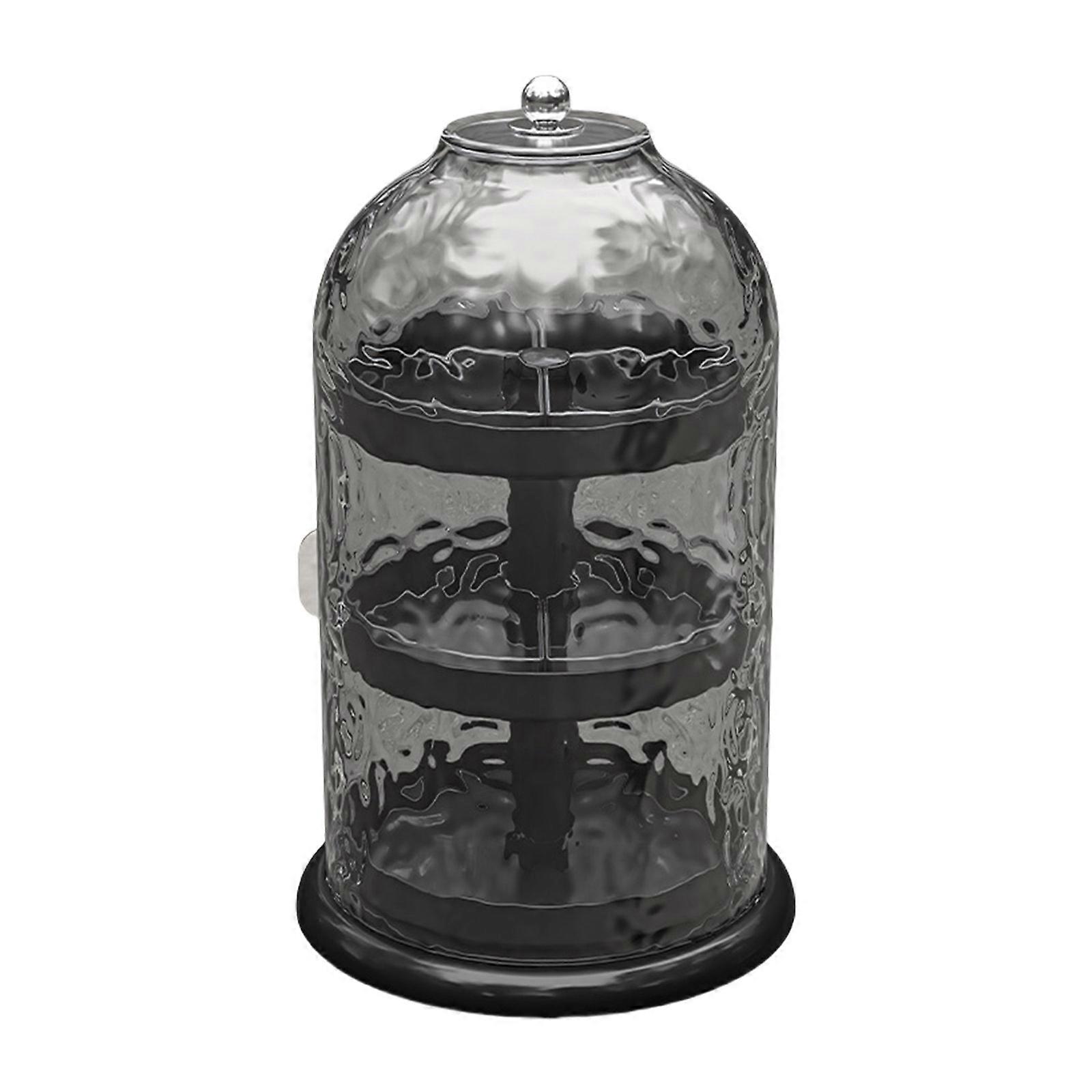 Rotating Makeup Organizers Practical Beauty Product Organizers with 360 Spin Feature for Home Vanities  Transparent Black