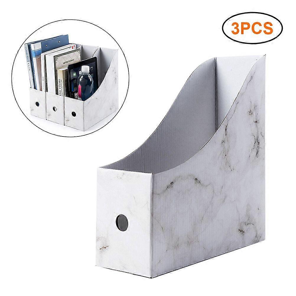 丈夫な段ボール製マガジンホルダー フォルダーホルダー マガジン収納ボックス デスクファイルホルダー 3個