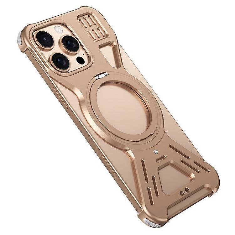 Compatible For iPhone 16 Pro Bumper Case Compatible with MagSafe Kickstand Metal Phone Cover