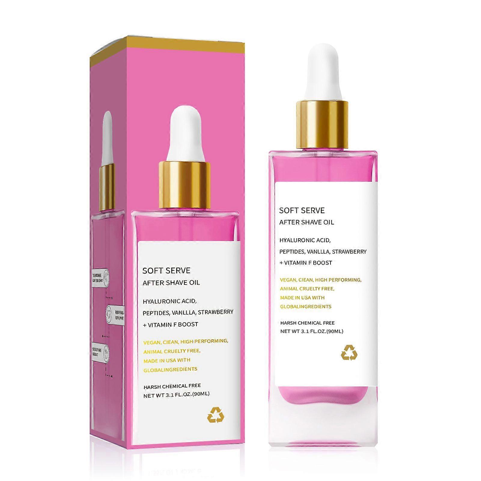 Strawberry Vanilla After Shave Oil for Smooth Skin, Soft Serve After Shave Oil, Deeply Hydrating, Prevent Ingrown Hairs & Dryness