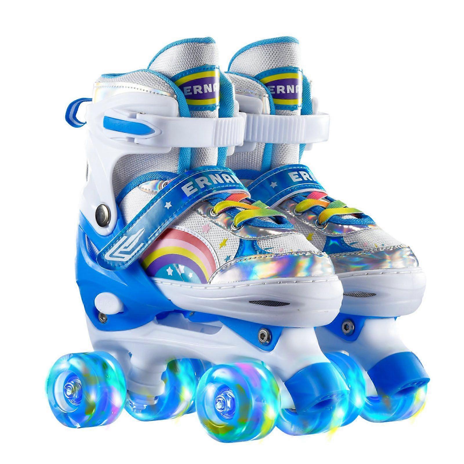 Patins à roulettes réglables pour filles, les 4 roues brillent