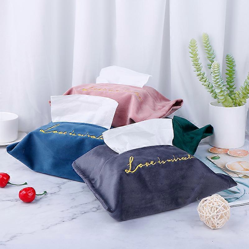 1PC Cotton & Linen Tissue Box Canvas Bag Paper Towels Hanging Napkin Holder Home Decor Boxes Car Travel Portable Paper Cover