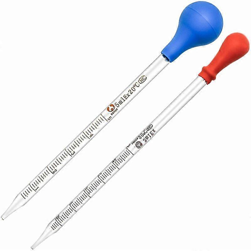 3ml 5ml Glass Dropper Pipette Glass Pipette Graduated Dropper Pipettes 2pcs Dropper Pipette with Scale Line