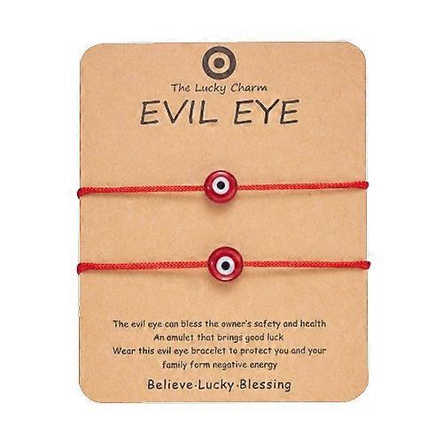2 Pcs Moda Turca Colorido Diabo Evil Eye Pulseira Set Para Mulheres Artesanal Corda Trançada Fio Sorte Crianças Casal Jóias Presente