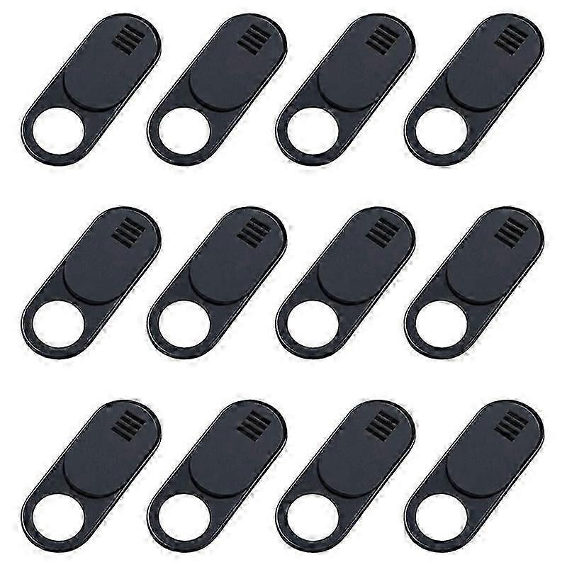 , 12-Pack Ultra Thin Design Web Camera Cover Slide for Laptop, PC, , , Computer, , Pro- Black