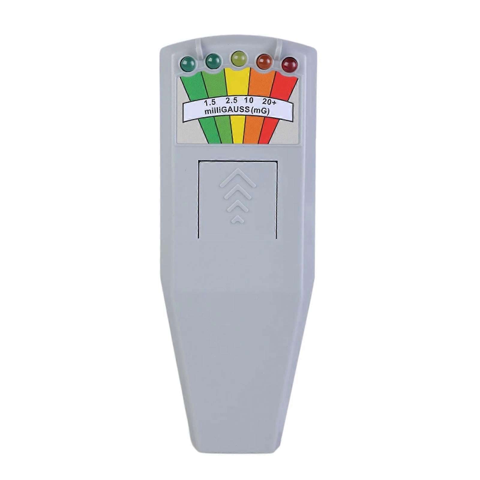 5 LED Meter 5 Scales Magnetic Field Monitors Hunting Equipment Portable Magnetic Field Detector for Home Office White
