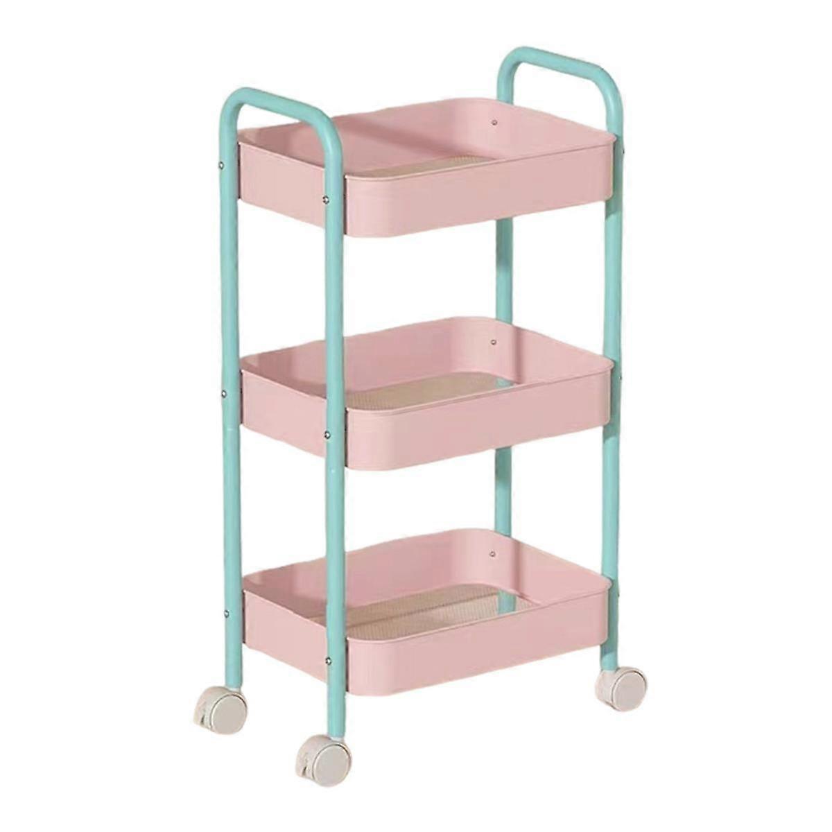 Storage Rack with Wheels Strong Load-bearing Multi-layer Design Simple Installation Stable Versatile Trolley Storage Shelf