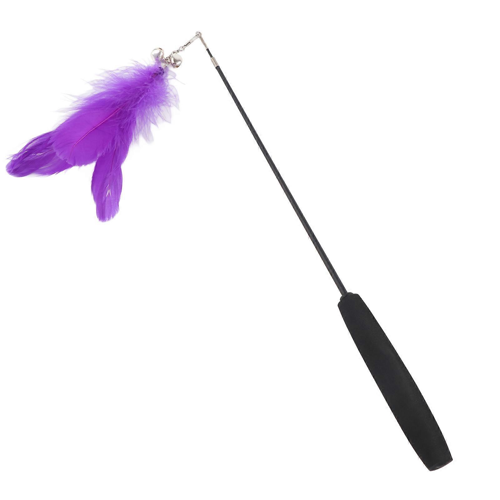 Cat Wand Toy with Bells - Telescopic Feather Stick for Indoor Cats, Interactive Play, Adjustable Length, Durable Materials