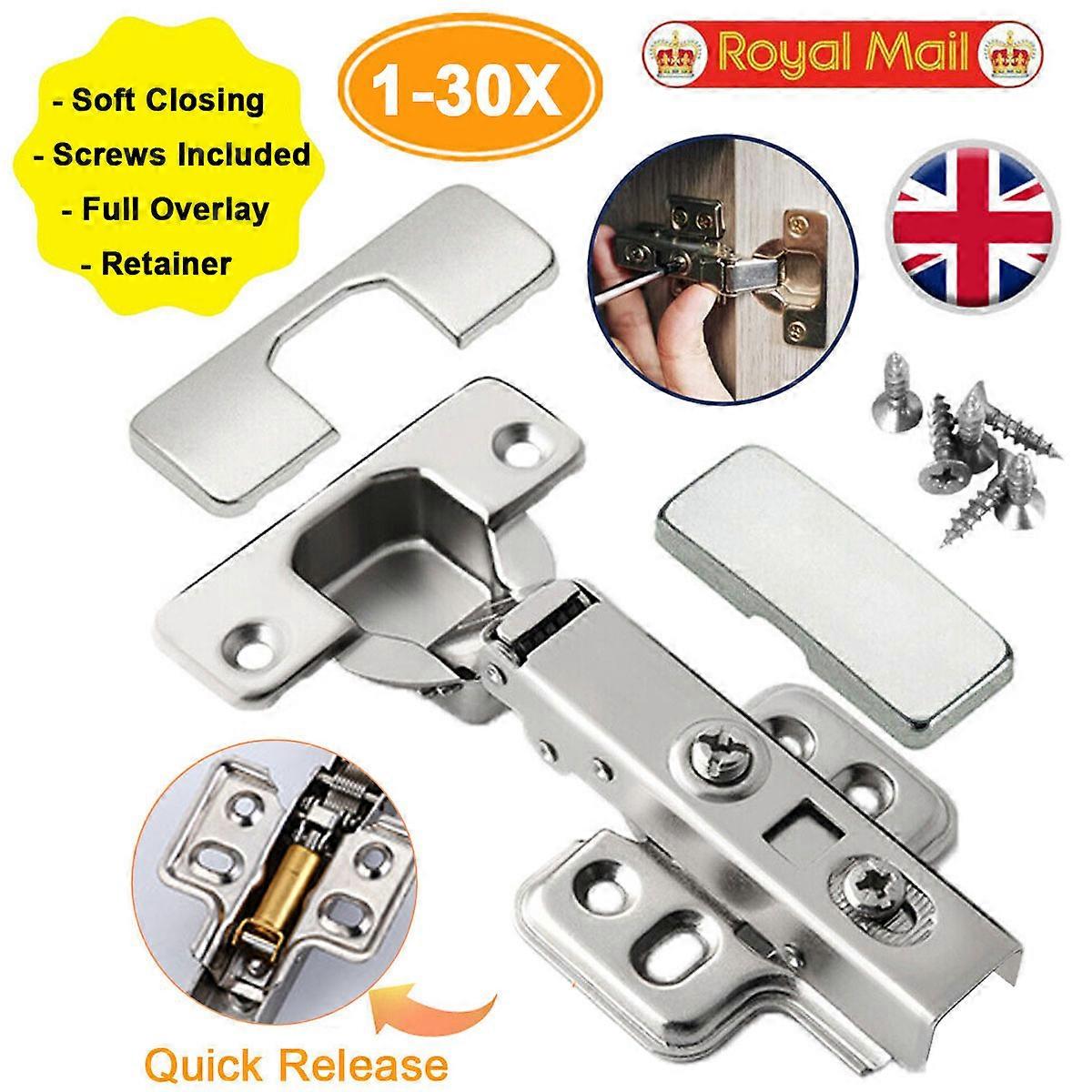 Nickel-Plated Steel, Full Overlay Silent And Smooth Functionality, 3 Dimensional Adjustment, European Hinges, Designed For Frameless Cabinets,