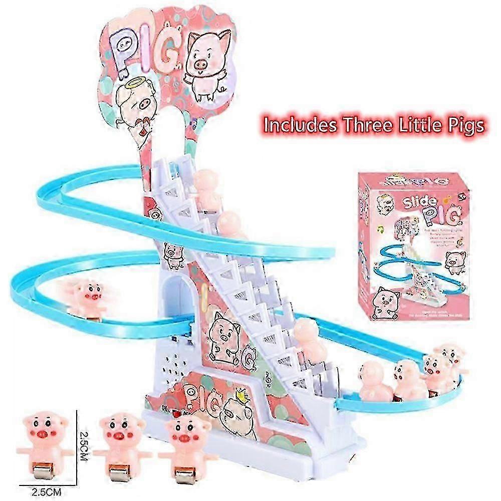 Penguin Slide Race Track Set with Lights and Music for Kids