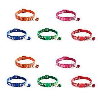 Conjunto de Presente de Coleira de Gato, Mecanismo de Liberação de Segurança, Ajustável, Nylon Macio, Inclui D-Ring de Aço Inoxidável