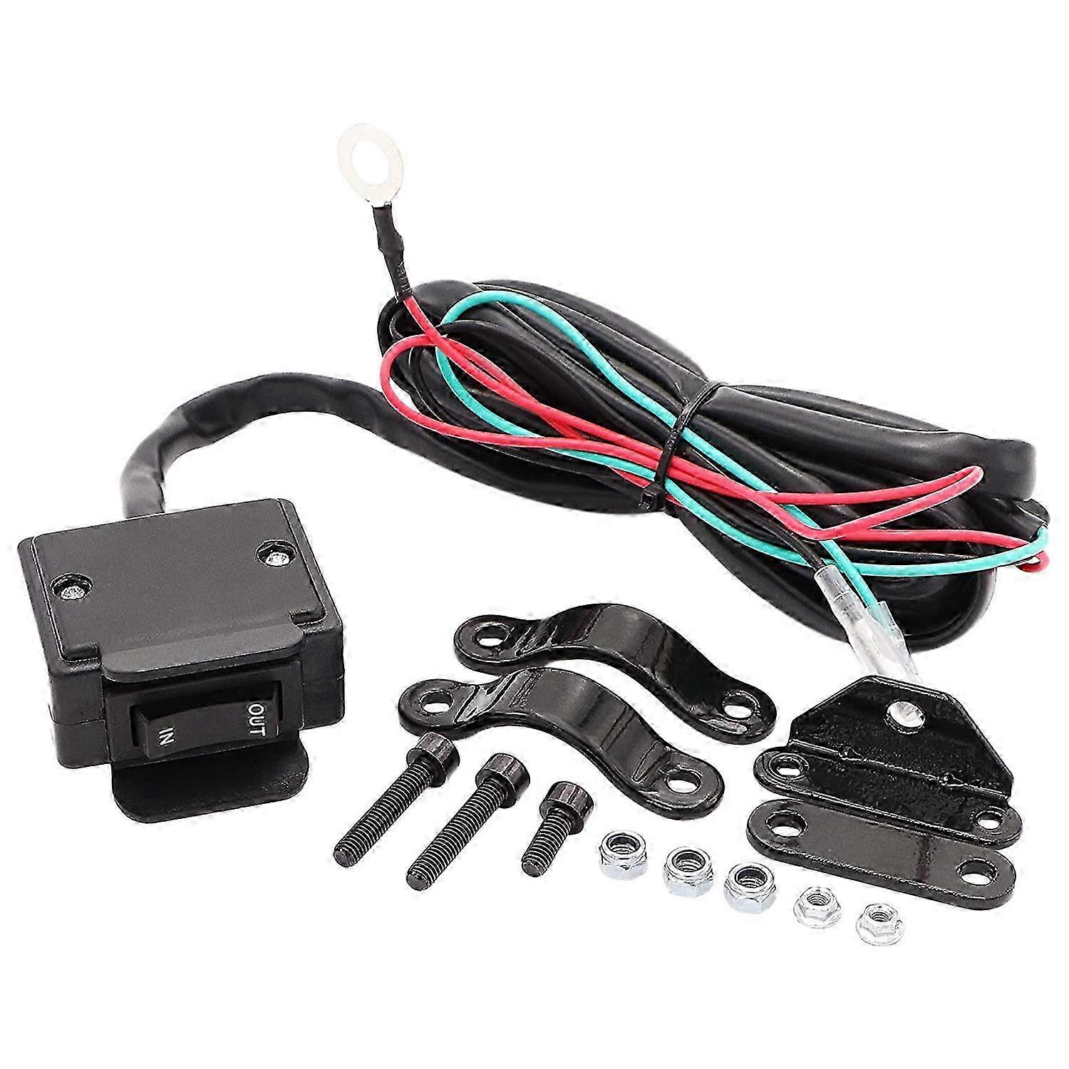 12V ATV Winch Rocker Switch with Handlebar Control Line Kit for ATV/UTV Walkbee A B