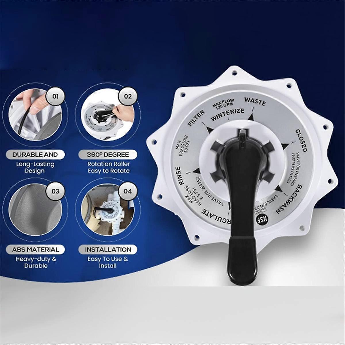 270067 2-Inch Top Valve Assembly for Hiflow Top and Side Mount Pool/Spa Multi-Port Valves