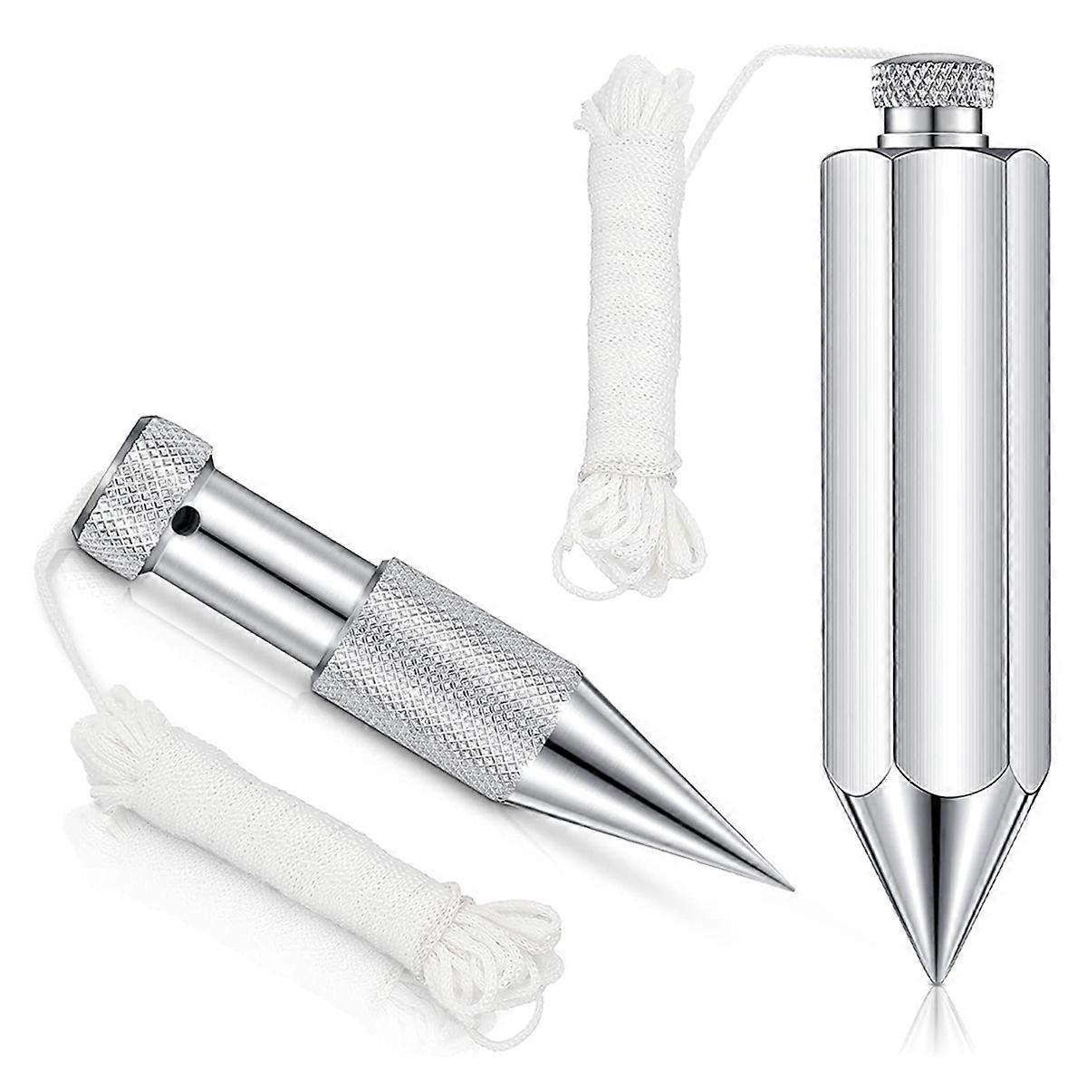 Hexagon Steel PlumbBob,2 Pcs Plumb Bobwith String 8 Ounce,5 Ounce Plumbbob Weight for Construction C