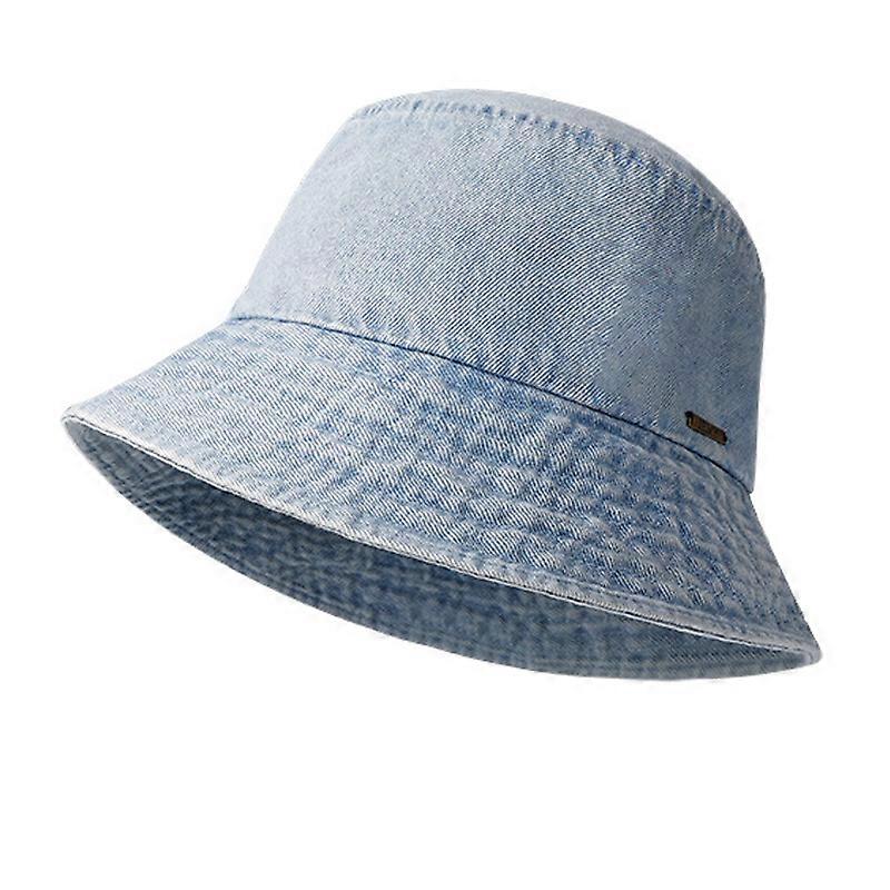 Outdoor Distressed Bucket Hat Breathable Multiple Color Can Choose Wide Brim Bucket Hat Summer Fisherman Cap Unisex  light blue