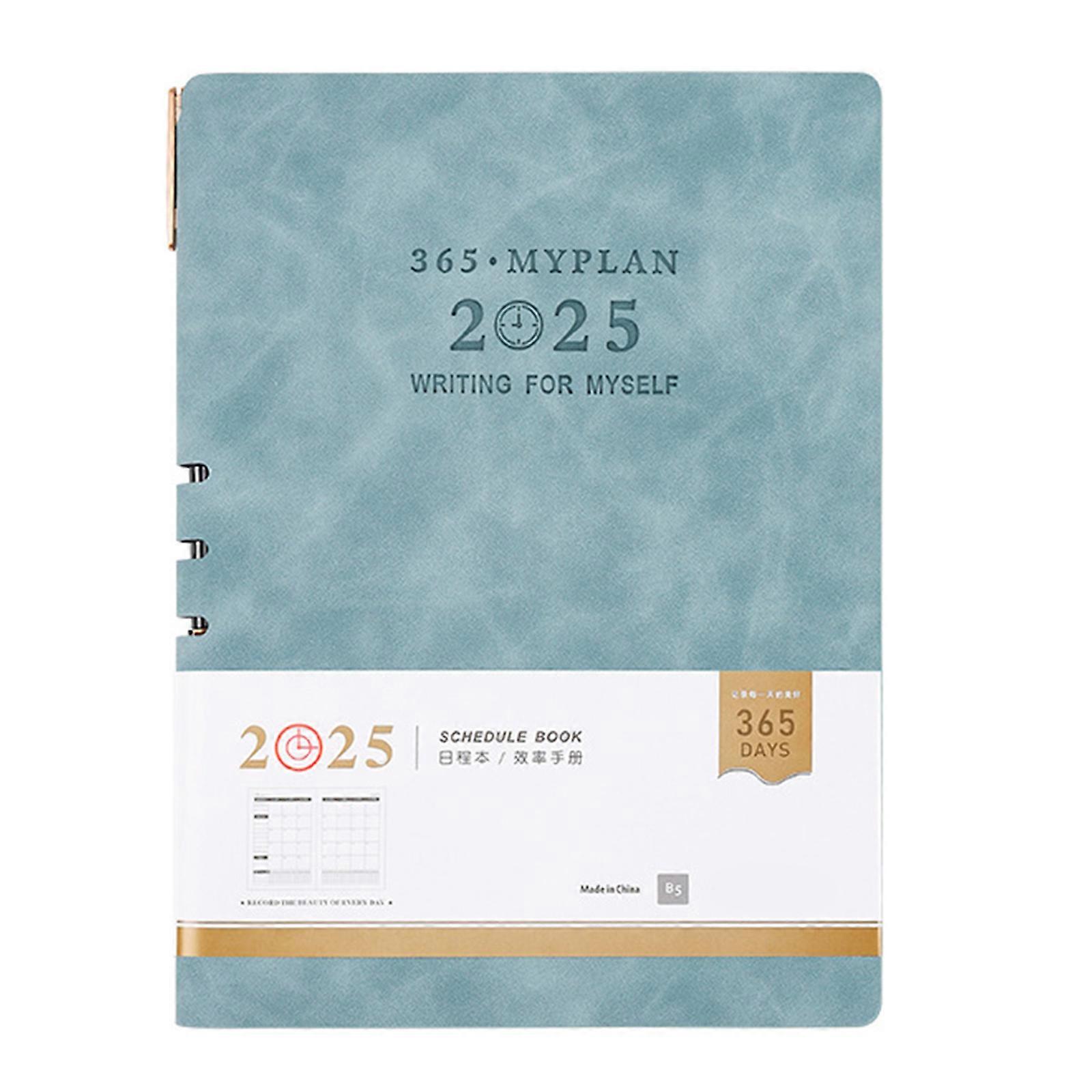 2025 Daily Weekly Monthly Planner Notebook Day Planner 2025 Leather Academic Planner from 01.2025-12.2025 Dated Page  B5 Sky Blue